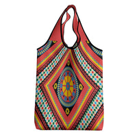 Sicily Italy Carretto Siciliano Grocery Bag Red Sicilian Cart Wheel Pattern