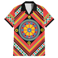 Sicily Italy Carretto Siciliano Hawaiian Shirt Red Sicilian Cart Wheel Pattern