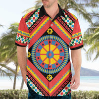 Sicily Italy Carretto Siciliano Hawaiian Shirt Red Sicilian Cart Wheel Pattern