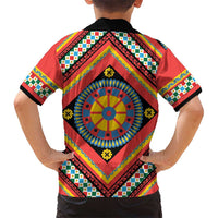 Sicily Italy Carretto Siciliano Hawaiian Shirt Red Sicilian Cart Wheel Pattern
