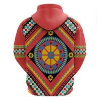 Sicily Italy Carretto Siciliano Hoodie Red Sicilian Cart Wheel Pattern
