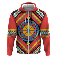 Sicily Italy Carretto Siciliano Hoodie Red Sicilian Cart Wheel Pattern