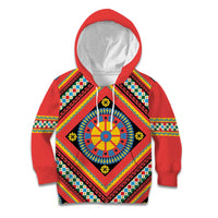 Sicily Italy Carretto Siciliano Kid Hoodie Red Sicilian Cart Wheel Pattern