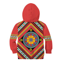 Sicily Italy Carretto Siciliano Kid Hoodie Red Sicilian Cart Wheel Pattern