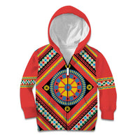 Sicily Italy Carretto Siciliano Kid Hoodie Red Sicilian Cart Wheel Pattern