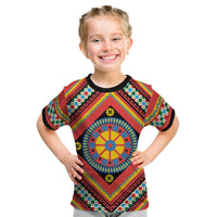 Sicily Italy Carretto Siciliano Kid T Shirt Red Sicilian Cart Wheel Pattern