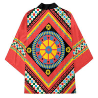 Sicily Italy Carretto Siciliano Kimono Red Sicilian Cart Wheel Pattern