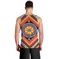 Sicily Italy Carretto Siciliano Men Tank Top Red Sicilian Cart Wheel Pattern