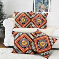 Sicily Italy Carretto Siciliano Pillow Cover Red Sicilian Cart Wheel Pattern
