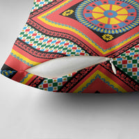 Sicily Italy Carretto Siciliano Pillow Cover Red Sicilian Cart Wheel Pattern