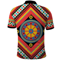Sicily Italy Carretto Siciliano Polo Shirt Red Sicilian Cart Wheel Pattern