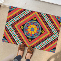 Sicily Italy Carretto Siciliano Rubber Doormat Red Sicilian Cart Wheel Pattern