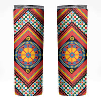 Sicily Italy Carretto Siciliano Skinny Tumbler Red Sicilian Cart Wheel Pattern