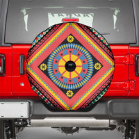 Sicily Italy Carretto Siciliano Spare Tire Cover Red Sicilian Cart Wheel Pattern