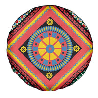 Sicily Italy Carretto Siciliano Spare Tire Cover Red Sicilian Cart Wheel Pattern