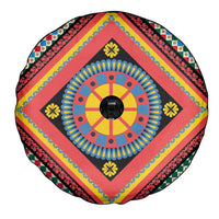 Sicily Italy Carretto Siciliano Spare Tire Cover Red Sicilian Cart Wheel Pattern