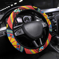 Sicily Italy Carretto Siciliano Steering Wheel Cover Red Sicilian Cart Wheel Pattern