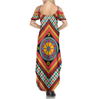 Sicily Italy Carretto Siciliano Summer Maxi Dress Red Sicilian Cart Wheel Pattern