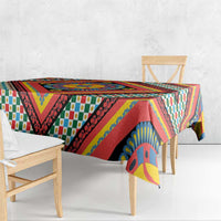 Sicily Italy Carretto Siciliano Tablecloth Red Sicilian Cart Wheel Pattern