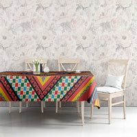 Sicily Italy Carretto Siciliano Tablecloth Red Sicilian Cart Wheel Pattern