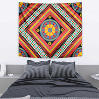 Sicily Italy Carretto Siciliano Tapestry Red Sicilian Cart Wheel Pattern