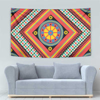 Sicily Italy Carretto Siciliano Tapestry Red Sicilian Cart Wheel Pattern