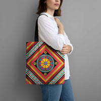 Sicily Italy Carretto Siciliano Tote Bag Red Sicilian Cart Wheel Pattern