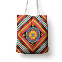 Sicily Italy Carretto Siciliano Tote Bag Red Sicilian Cart Wheel Pattern