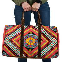 Sicily Italy Carretto Siciliano Travel Bag Red Sicilian Cart Wheel Pattern