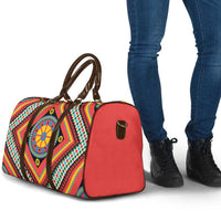Sicily Italy Carretto Siciliano Travel Bag Red Sicilian Cart Wheel Pattern