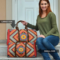 Sicily Italy Carretto Siciliano Travel Bag Red Sicilian Cart Wheel Pattern