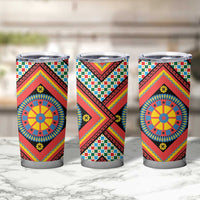 Sicily Italy Carretto Siciliano Tumbler Cup Red Sicilian Cart Wheel Pattern