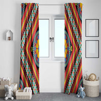 Sicily Italy Carretto Siciliano Window Curtain Red Sicilian Cart Wheel Pattern