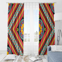 Sicily Italy Carretto Siciliano Window Curtain Red Sicilian Cart Wheel Pattern