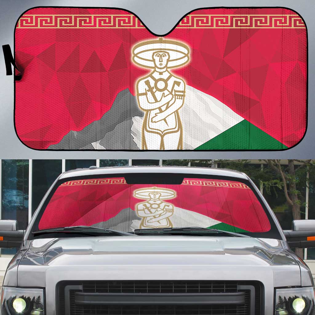 Italy Abruzzo Auto Sun Shade Emblem With Flag Style - Wonder Print Shop
