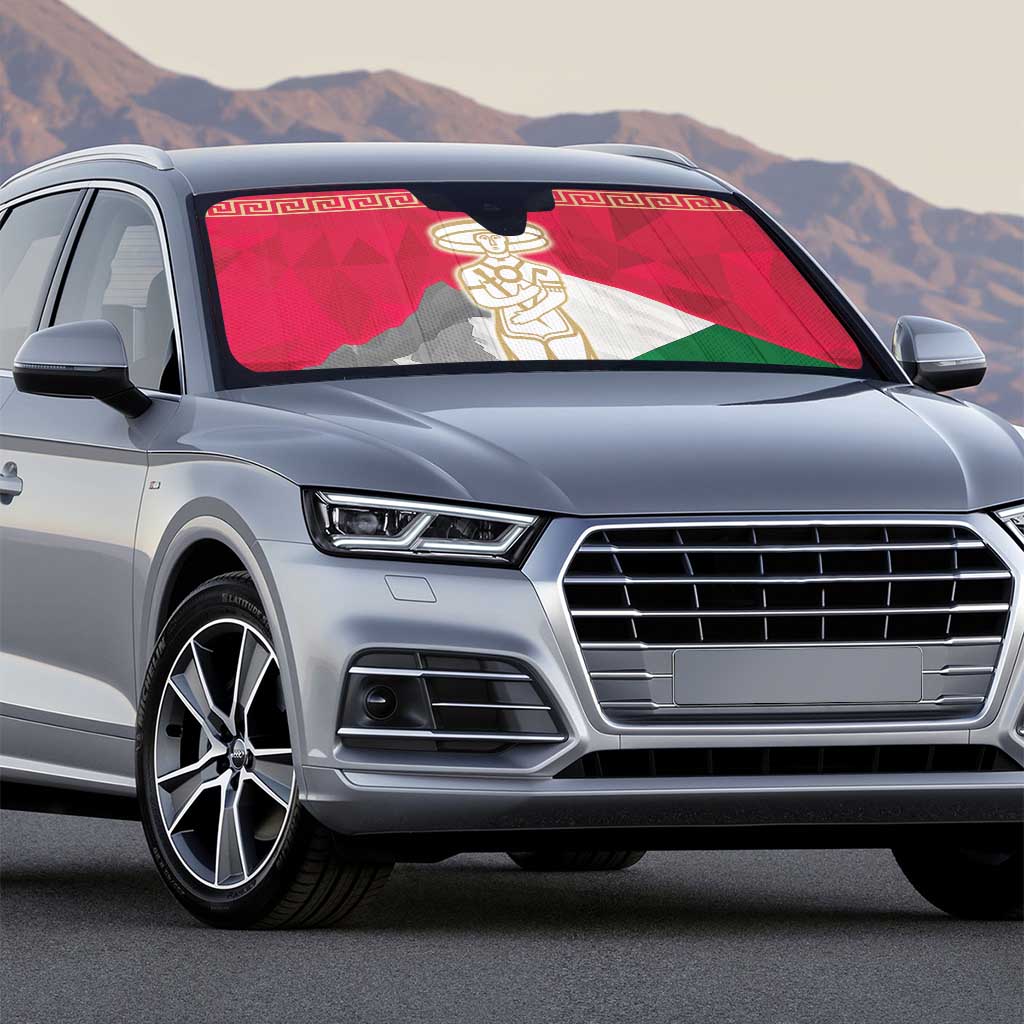 Italy Abruzzo Auto Sun Shade Emblem With Flag Style - Wonder Print Shop