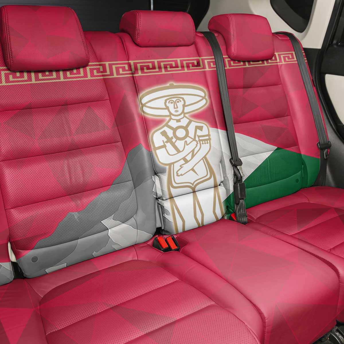 Italy Abruzzo Back Car Seat Cover Emblem With Flag Style - Wonder Print Shop