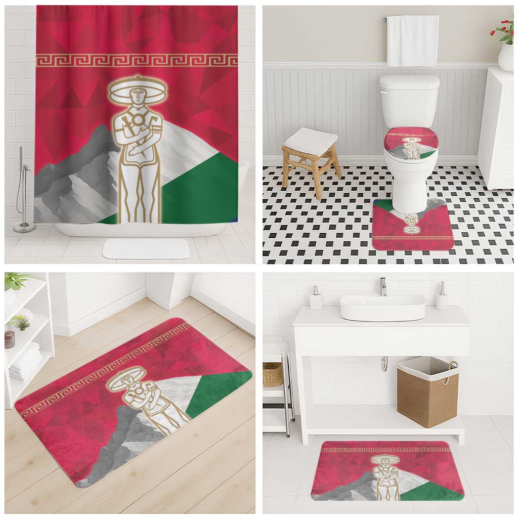 Italy Abruzzo Bathroom Set Emblem With Flag Style - Wonder Print Shop