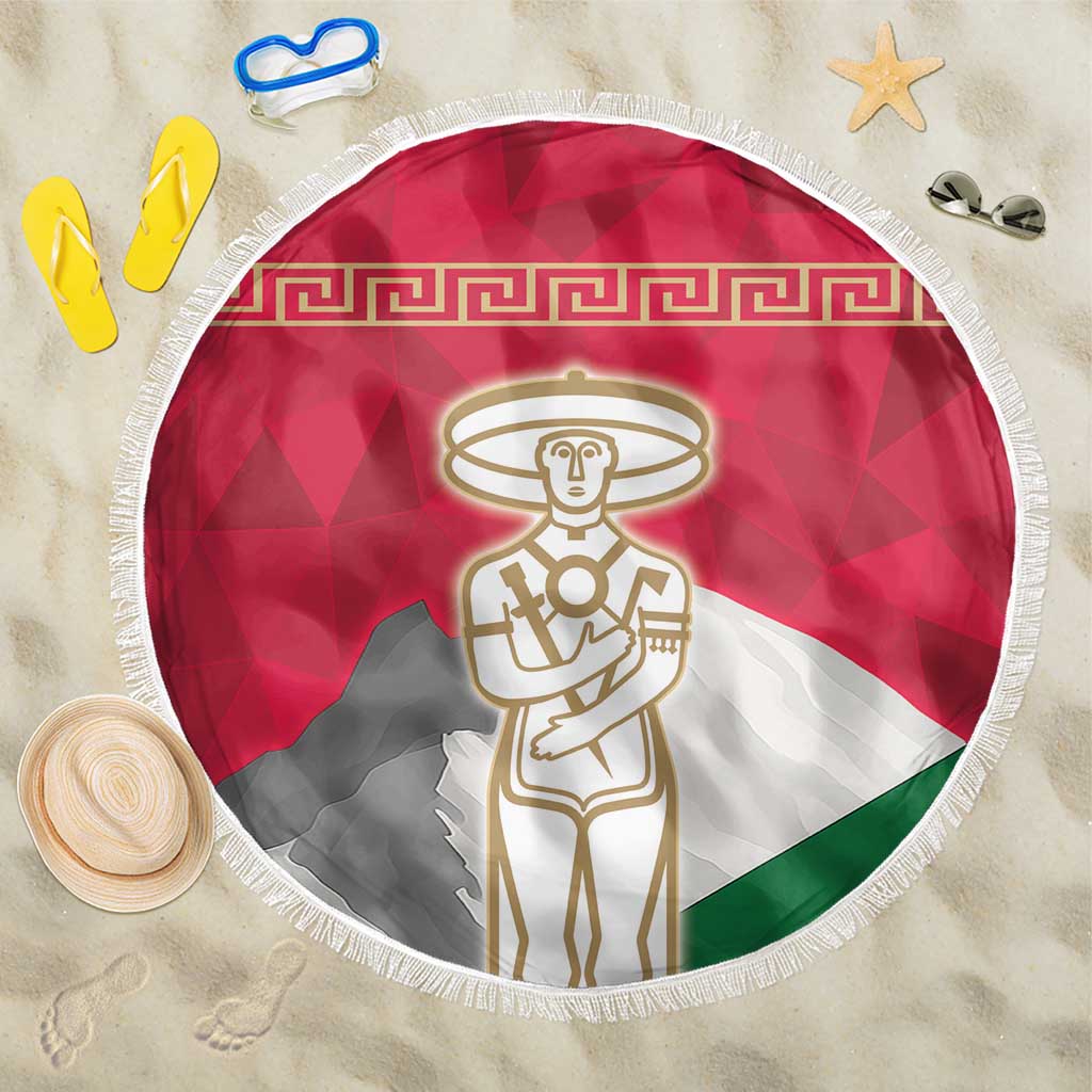 Italy Abruzzo Beach Blanket Emblem With Flag Style - Wonder Print Shop