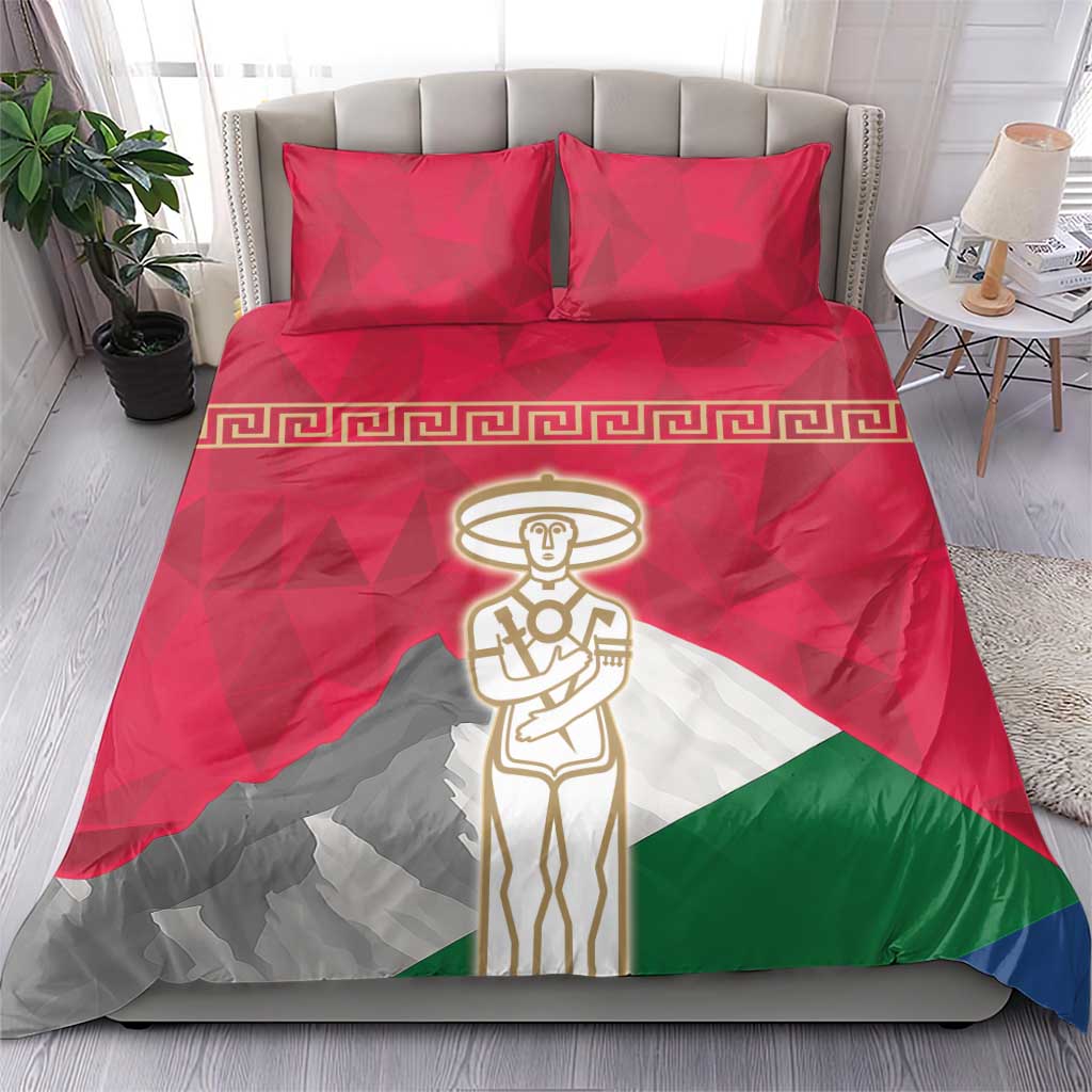 Italy Abruzzo Bedding Set Emblem With Flag Style - Wonder Print Shop