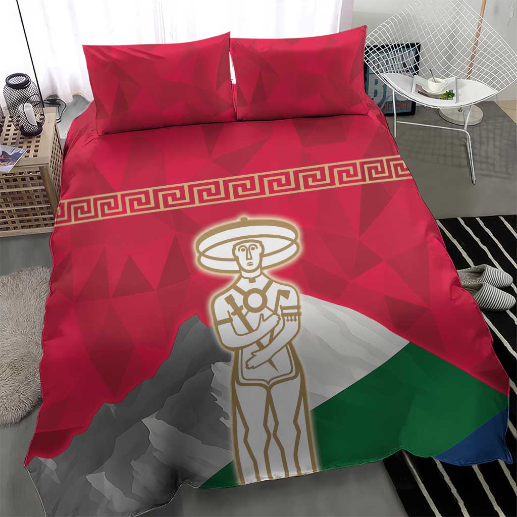Italy Abruzzo Bedding Set Emblem With Flag Style - Wonder Print Shop