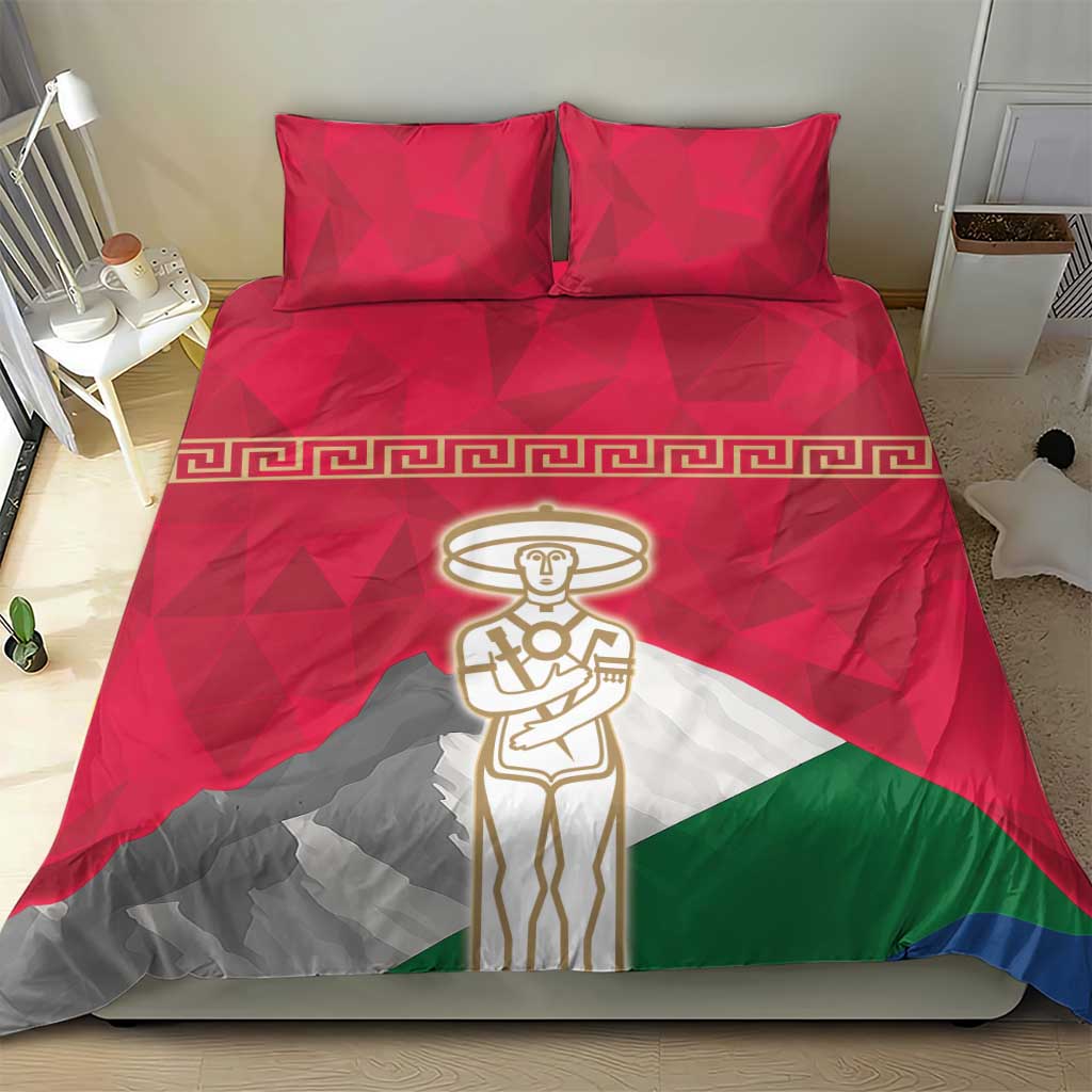 Italy Abruzzo Bedding Set Emblem With Flag Style - Wonder Print Shop