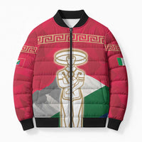 Italy Abruzzo Bomber Puffer Jacket Emblem With Flag Style - Wonder Print Shop