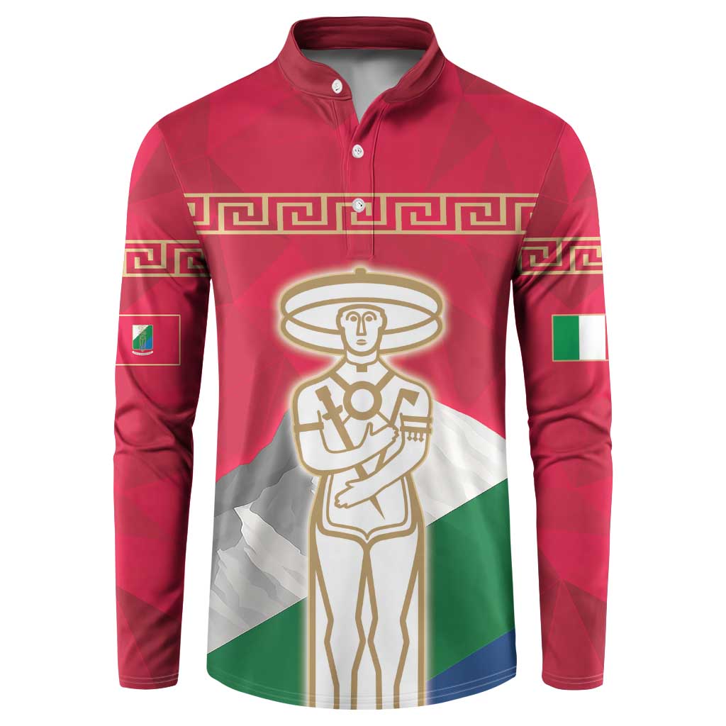 Italy Abruzzo Button Sweatshirt Emblem With Flag Style LT19