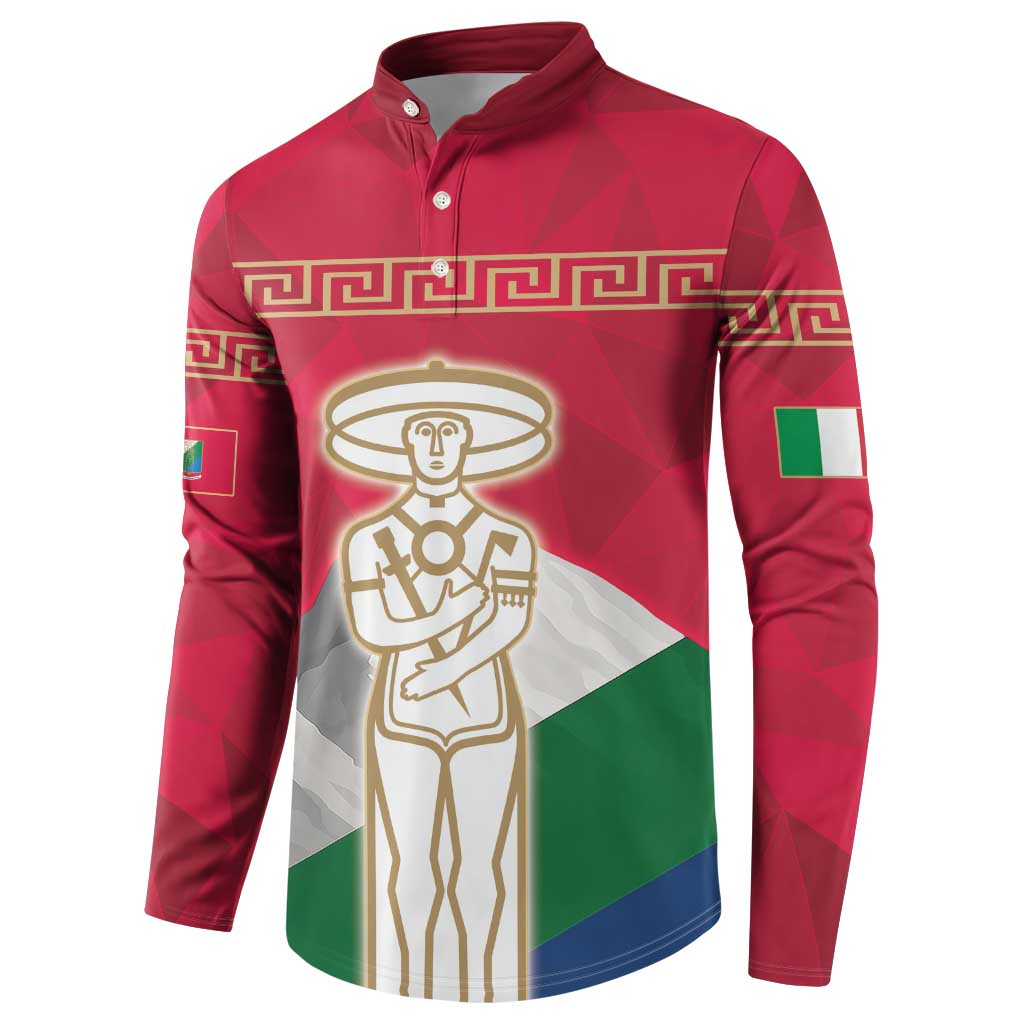 Italy Abruzzo Button Sweatshirt Emblem With Flag Style LT19