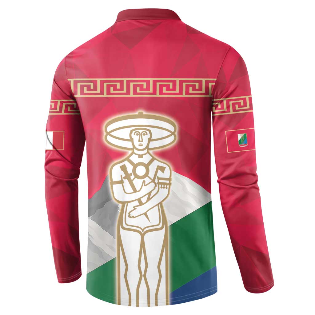 Italy Abruzzo Button Sweatshirt Emblem With Flag Style LT19