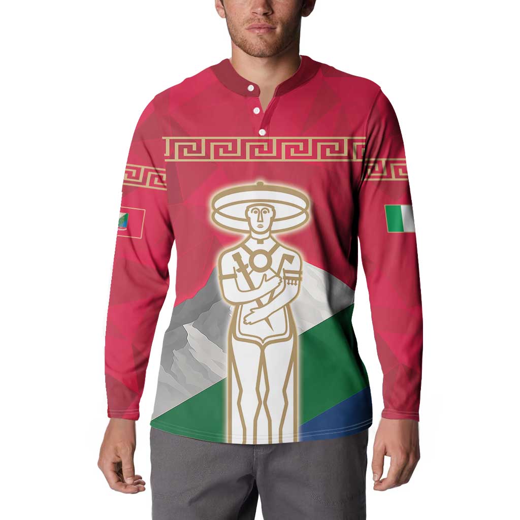 Italy Abruzzo Button Sweatshirt Emblem With Flag Style LT19