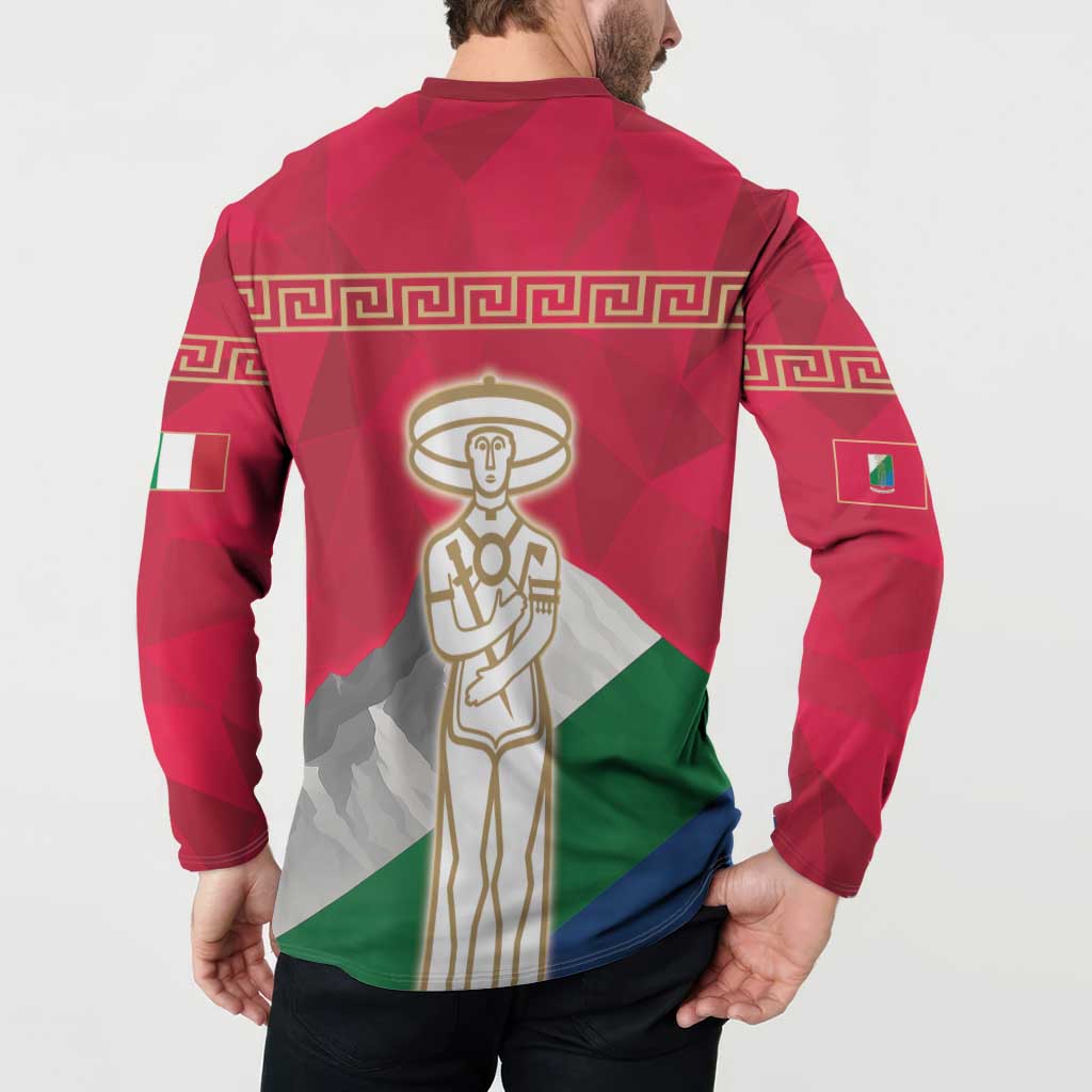 Italy Abruzzo Button Sweatshirt Emblem With Flag Style LT19