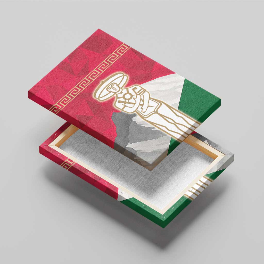 Italy Abruzzo Canvas Wall Art Emblem With Flag Style - Wonder Print Shop