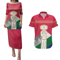 Italy Abruzzo Couples Matching Puletasi and Hawaiian Shirt Emblem With Flag Style LT19